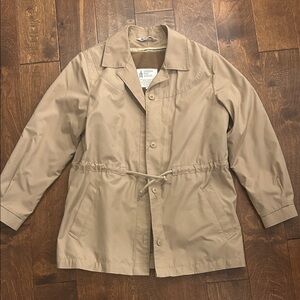 London Fog khaki cinch waist lined coat jacket S M